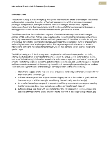 Travel and Tourism CIE 9396