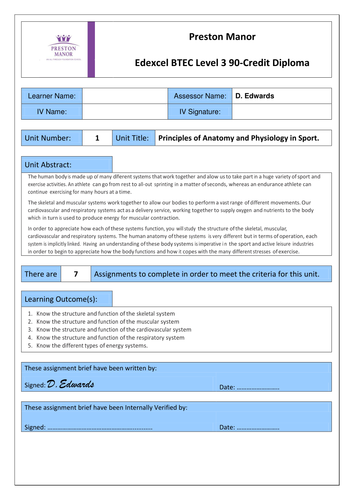 Updated BTEC Assignment Briefs