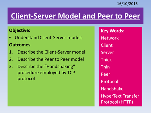 Client-Server Model and HTTP/TCP protocols | Teaching Resources