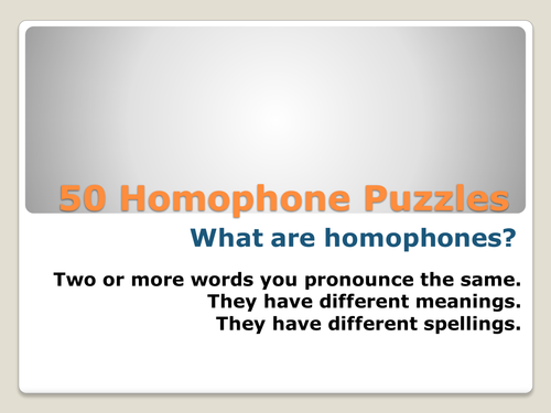 50 Homophone Puzzles