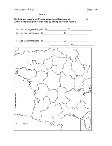 Fill the MAP OF FRANCE | Teaching Resources