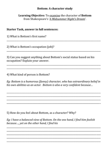 Bottom: A Character Study