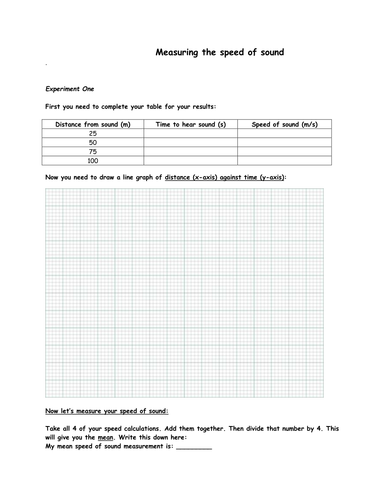 speed of sound problem solving pdf