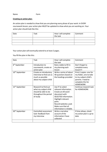 Gcse child development coursework child study