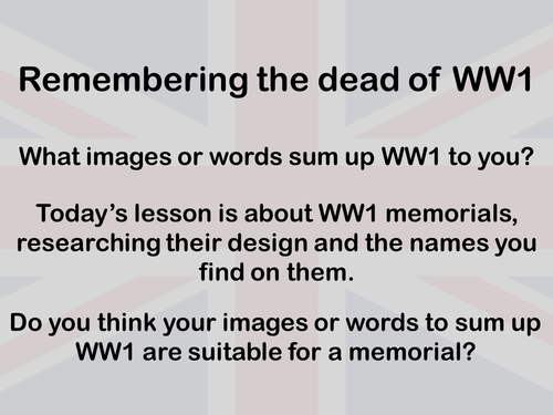 WW1 Memorial Research
