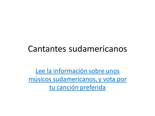 Unos cantantes sudamericanos