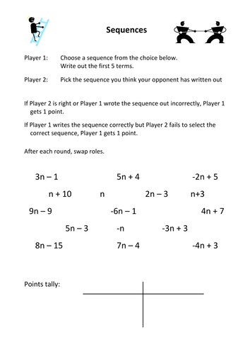 Linear sequences game