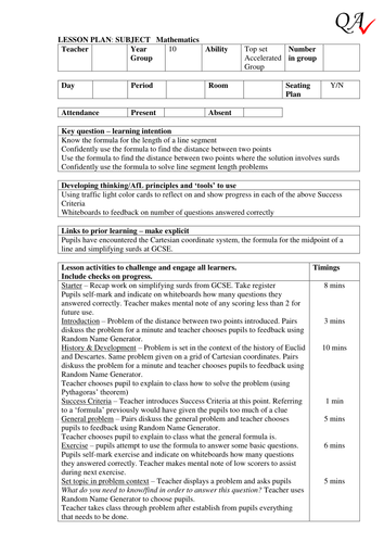Lengths of Line Segments - Complete Lesson by tomotoole - Teaching