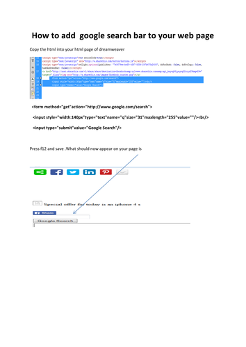 add google search bar to web design