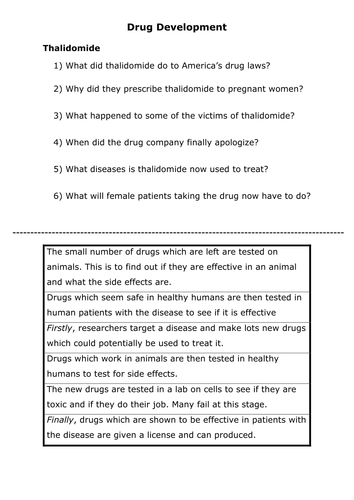 AQA B1 3.1 Drug Development