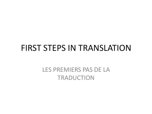 Translating in to French