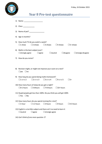 World's Worst Questionnaire