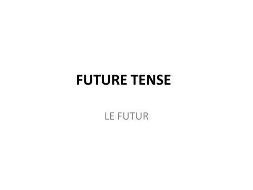 Future tense in French