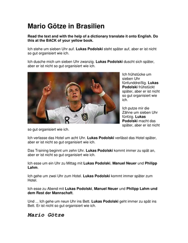 A footballer's routine in Brazil