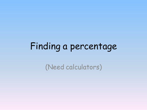 Finding a percentage of an amount
