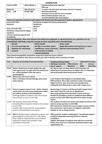 Moments and Levers | Teaching Resources