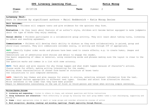 Literacy Learning Plan - Katie Morag
