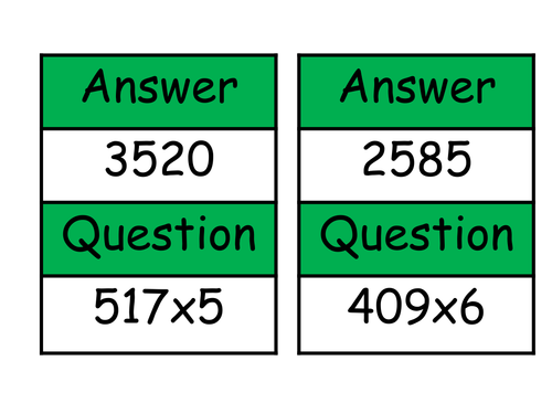 Long Multiplication Treasure Hunt