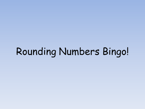 Rounding Numbers Bingo!