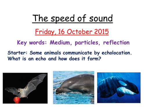 Speed of sound in different mediums