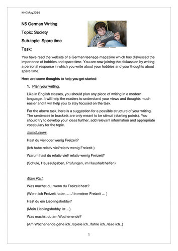 N5 Writing Support Spare Time