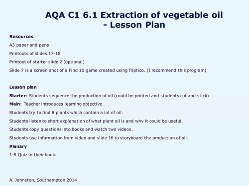 AQA-C1-6-Plant oils