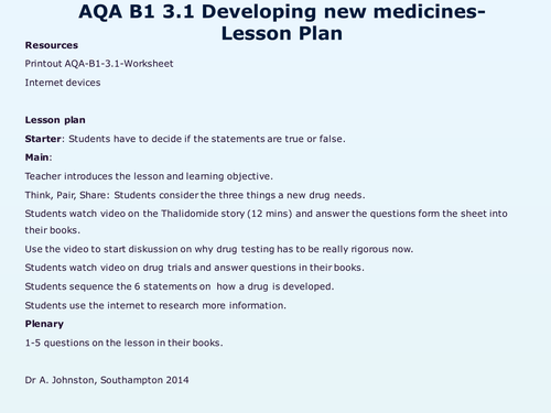 AQA-B1-3-Medicine and drugs