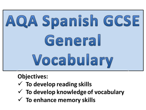 GCSE Spanish: Revision Starters