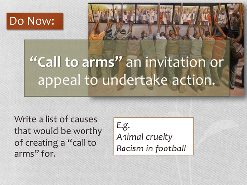 Year 7: Poetry SoW - Lesson 5