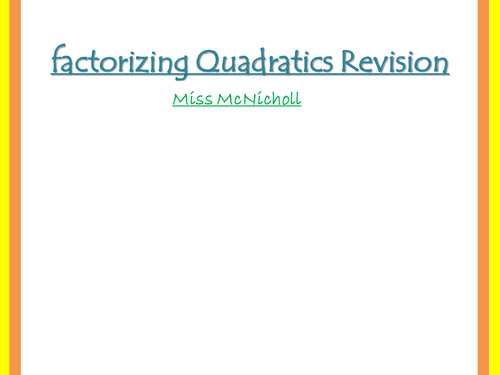 Factorizing Quadratics - 1 or 2 brackets?