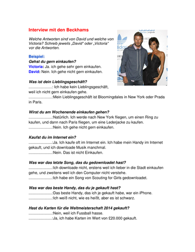 SHOPPING : Interview mit den Beckhams