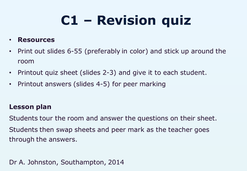 AQA C1-Picture revision quiz