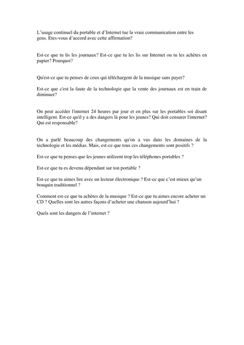 Impact of the digital age  New Higher - French