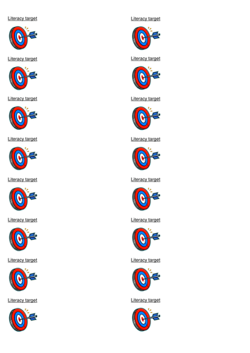 Literacy Target Sheet