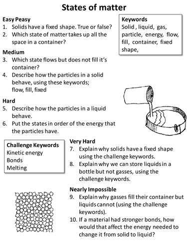 states of matter summary worksheet by cchallis teaching resources tes