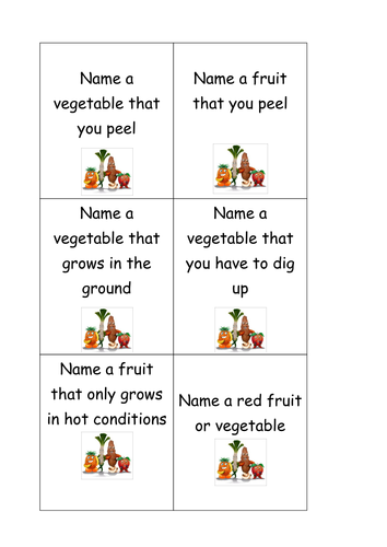 Fruit and Veg playing cards