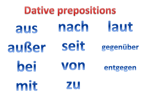 German Prepositions with Cases by shakahari - Teaching Resources - TES