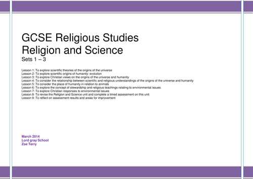 OCR B602 Religion & Science SOW and PowerPoints 1