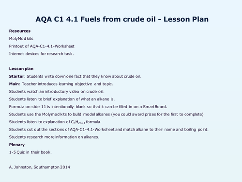 AQA-C1-4-Crude oil and fuels
