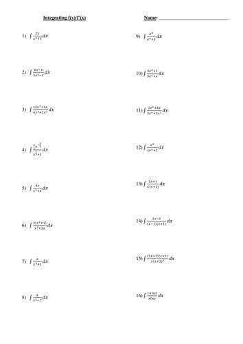 Integration the top derivative of the bottom