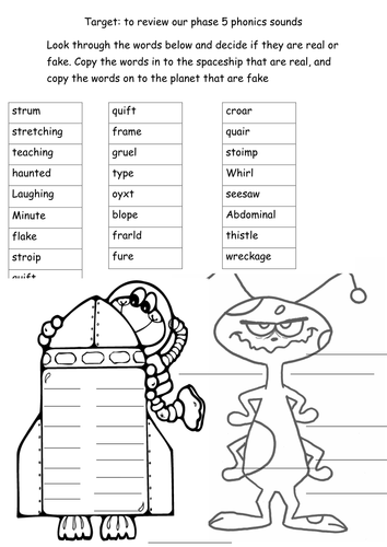 Phonics Phase 5 various sounds