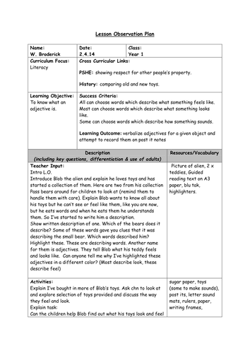 Yr 1 30 Mins Interview Literacy Lesson Teaching Resources