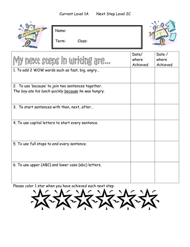 LITERACY APP Targets going from 1 level to another