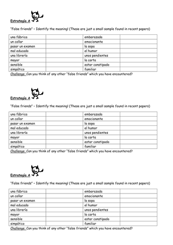 False friends, antonyms and synonyms