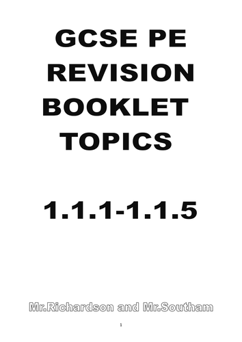 GCSE Revision section 1 | Teaching Resources