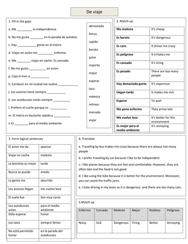 Extended opinions worksheet: KS4 Spanish by abarquero - Teaching ...