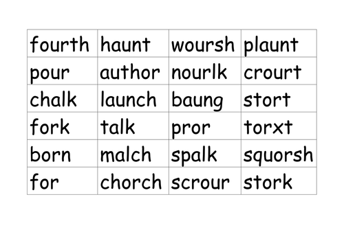 Buried Treasure words and board