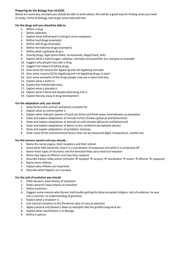 AQA year 10 revision booklet