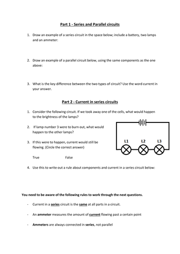 Current and Volatge in Series and Parallel circuit