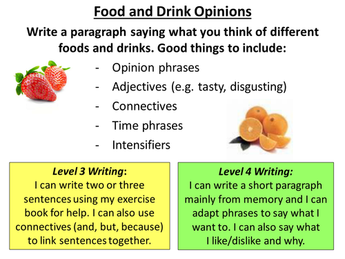 Food & drink - giving developed opinions